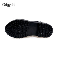 Original Gdgydh Gothic Punk Black Summer Mesh Booties Women Height Increasing Genuine Pantent Leather Summer Shoes Hollow Out Zipper New