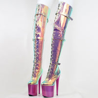 Original Pleaser Womans Boots ADORE-3000HWR B. Pink Str. Holo/B. Pink Holo