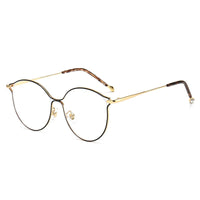 YOOSKE Fashion Cat Eye Glasses Frames Women Trending Myopia Frame Transparent Optical Spectacles Rose Gold Fake Eyeglasses