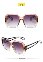 GIFANSEE - Original Square Oversized Gradient Sunglasses Hollowed-out Leg Women Vintage BIG Eyeglasses Brand Designer Lady Shade Oculos UV400 Female