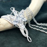 Original 925 Sterling Sliver Wedding Jewelry Lord Princess Arwen Evenstar Pendant Necklaces for Women Arwen Crystal