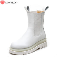 Original New Luxury Chelsea Boots Women Ankle Boots Chunky Winter Shoes Platform Ankle Boots Slip On Chunky Heel BV Boot Brand Designer