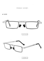 Original May Flower Blue Anti-Light Men&#39;s Reading Glasses Metal Foldable Presbyopia Men&#39;s Eyeglasses Frame Cooling Glasses Men With Case