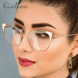 Original Metal Cat Eye Glasses Frames for Women Vintage Clear Lens Eyeglasses Women's Frame Optical Ladies Oculos Gafas Feminino 2020