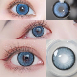 UYAAI - Original 2Pcs Colored Lenses 1Pair Natural Eye Color Lens Contact Lenses For Eyes Contacts Yearly Color Contact Lenses Blue