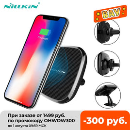 NILLKIN - Original 10W Qi Wireless Car Charger for Iphone 12 11 Pro Max Holder Air Vent Mount for Samsung Galaxy S21 for Iphone 12 Pro Max