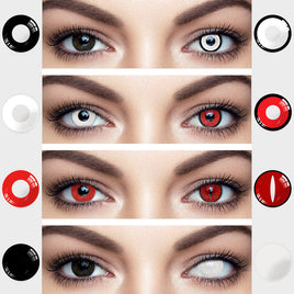 UYAAI - Original 2pcs Halloween Colorful Contact Lenses Anime Cosplay Eye Lenses multicolored lenses Lenses White Black Red Lenses