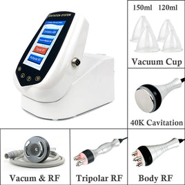 5 Wands 40KHz Ultrasonic Cavitation Radio Frequency Weight Loss Beauty Machine Fat Reduce Vacuum Cup RF Body Shapping Skin Tight