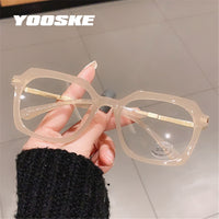 YOOSKE TR90 Blue Light Blocking Glasses Men Fashion Jelly Square Eyeglasses Frames Women Computer Lens Radiation Protection