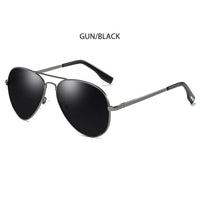 FUQIAN - Original Classic Pilot Polarized Sunglasses Men Fashion Metal Sun Glasses Women Black Driving Eyeglasses Goggle UV400