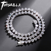 Original TOPGRILLZ 2022 New 6MM Prong Setting AAA Iced Out Cubic Zirconia Necklace Gold Plated Micro Pave Hip Hop Fashion Jewelry