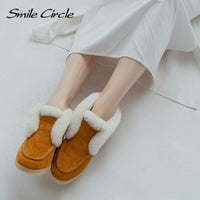 Original Ankle boots cow-suede-leather boots natural-fur Warm winter boots Slip-on snow boots for women