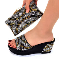 Original Shoes and Bag Set  2021 Hot Selling Italian Style Slingbacks African Women Slippers Nigerian Sandals High Quality