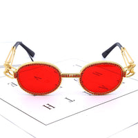 Original Colorful Small Round Rhinestone Sunglasses Women Steampunk Diamond Sun Glasses Classic Eyeglasses Men Clear Lens Vintage Shades