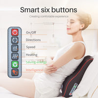 Jinkairui Electric Heat Neck Shoulder Back Waist Leg Foot Body Cervical Massager with 16 Roller Massage Cushion Car Home