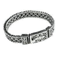 Original BOCAI New real solid S925 pure silver bracelet for man personality woven bracelet domineering  retro fashion man bracelet