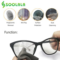 SOOLALA - Original 3pcs Glasses Anti-Fog Cloth 15x14.5cm Microfiber Eyeglasses Cleaner For Lenses Eyewear Accessories Anti-Fogging Cloth