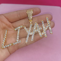 Original Custom Name Necklace  with 9MM Zircon Cuban Chain for Women Men Sharp Bubble Letter Pendant Hip Hop Jewelry