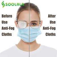 SOOLALA - Original 3pcs Glasses Anti-Fog Cloth 15x14.5cm Microfiber Eyeglasses Cleaner For Lenses Eyewear Accessories Anti-Fogging Cloth