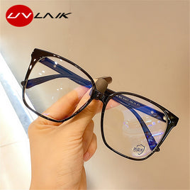 UVLAIK Square Transparent Optical Glasses Frame Blue Light Blocking Glasses Vision Care Oversized Computer Eyeglasses Frames