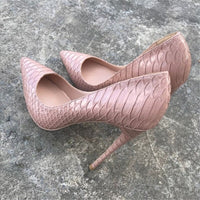 ROVICIYA - Original 12cm heel Stilettos Black Apricot Printed Toe Women Shoes High Heel 10cm 8cm Party Shoes for Women Pumps YG022 ROVICHA