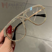 MONIQUE ORENDA - Original Sunglasses Women 2022 Rhinestone Oversized Sun Glasses Men Luxury Designer Eyeglasses Oculos De Sol Feminino