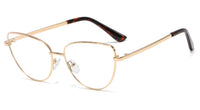 PEEKABOO - Original retro metal glasses frame cat eye female gold black clear lens triangle optical eyeglasses women's accessories