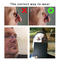 Original Nose Clip Reading Glasses without temples Men Tr90 Focus Plus Portable Foam Nose Glasses Transparent Eyeglasses in case