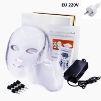 LED Facial Mask With Neck Skin Care 7 Colors Face Mask Treatment Beauty Anti Acne Therapy Whitening Korean Led Spa Mask Machine