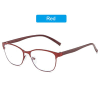 YOOSKE Anti Blue Light Cat Eye Reading Glasses Women Alloy Eyeglasses Presbyopia Prescription +1.5 2.0 2.5 3.0 3.5 4.0 Diopter