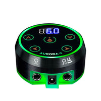 New Professional Mini  AURORA II Digtal  LCD Tattoo Power Supply with Power Adaptor for Coil &amp; Rotary Tattoo Machines