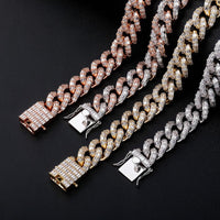 Original TOPGRILLZ 16mm Miami Baguette Cuban Chain Necklace High Quality Micro Pave Iced Out Cubic Zirconia Hip Hop Jewelry Gift