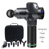 7 Heads LCD Touch 30 Speed High Frequency Massage Gun Muscle Relax Body Relaxation Electric Fascial Gun Massager Pistolet