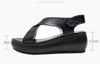 Original GKTINOO Women&#39;s Sandals Genuine Leather Platform Sandal 2022 Summer Gladiator High Heels Ladies Sandal Summer Shoes For Women