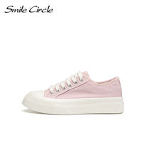 Original Smile Circle Chunky Sneakers Women Flat Platform Canvas Shoes Spring Summer Fashion Round toe Casual Shoes Ladies Sneakers