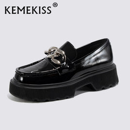 Original Kissimmee  Size 34-42 Women Pumps Real Leather Fashion Spring High platform Thick Heel Shoes Woman Retro Office Lady Footwear