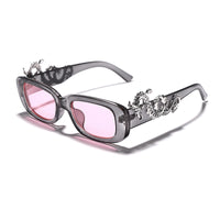Original Rectangle Vintage Sunglasses Women Punk Retro Small Sun Glasses Brand Designer Steampunk Eyeglasses Animal Totem Eyewear