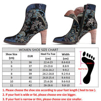Original Socofy Retro Printed Sheep Women Boots Leather Boots Women Shoes Woman Vintage Block High Heels 8cm Ankle Boots Zapatos De Mujer