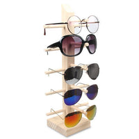 Original New Sun Glasses Eyeglasses Wood Display Stands Shelf Glasses Display Show Stand Holder Rack 9 Sizes Options Natural Material