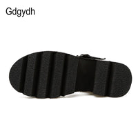 Original Gdgydh Ankle Strap Summer Fashion Women Sandals Open Toe Platform Shoes High Thick Heels Female Black Unique Party Shoes 35-42