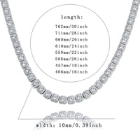 Original TOPGRILLZ 10MM Quality Clustered Tennis Chain Necklace Mens Iced Out  Bling CZ Charm Hip Hop Jewelry