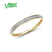 Original VISTOSO Genuine 14K White/Yellow/Rose Gold Rings For Women Simple Style Eternal Diamond Ring Engagement Anniversary Fine Jewelry