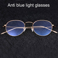 Original Computer Glasses 2021 Spectacle Frames Anti Blue Light Goggles Metal Eyeglasses Frame Women Round Clear Lens Fake Glasses