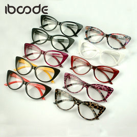 IBOODE - Original Classic Cateye Finished Myopia Glasses Classic Anti blue  Sexy Women Plain Mirror Eyewear Vintage Cat Eye Elegant Female Goggle Eyeglasses