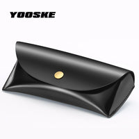 YOOSKE Durable PU Leather Box for Eyeglasses Men Women Classic Black Sunglasses Cases Curved Professional Design Box Bag Case