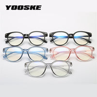 YOOSKE Women Glasses Frame Men Anti Blue Light Eyeglasses Frame Vintage Round Clear Lens Glasses Optical Spectacle Frame