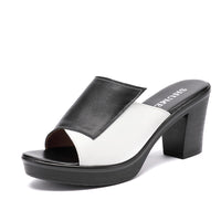 Original GKTINOO Women Slipper&#39;s 2022 Ladies Summer Slippers Genuine Leather Shoes Women High Heels Fashion Summer Shoes