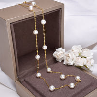 Original [YS] 18K Gold 5-5.5mm White Pearl Necklace China Freshwater Pearl Necklace Jewelry