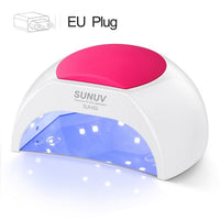 SUNUV SUN2C 48W Nail Lamp UV Lamp SUN2 Nail Dryer for UVLED Gel Nail Dryer Infrared Sensor with  Rose Silicone Pad Salon Use