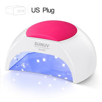 SUNUV SUN2C 48W Nail Lamp UV Lamp SUN2 Nail Dryer for UVLED Gel Nail Dryer Infrared Sensor with  Rose Silicone Pad Salon Use